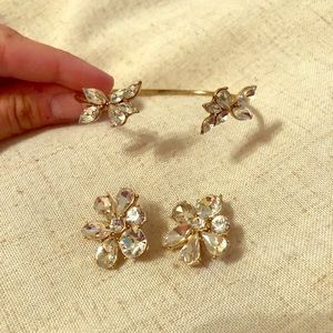 Wedding earrings and bracelet